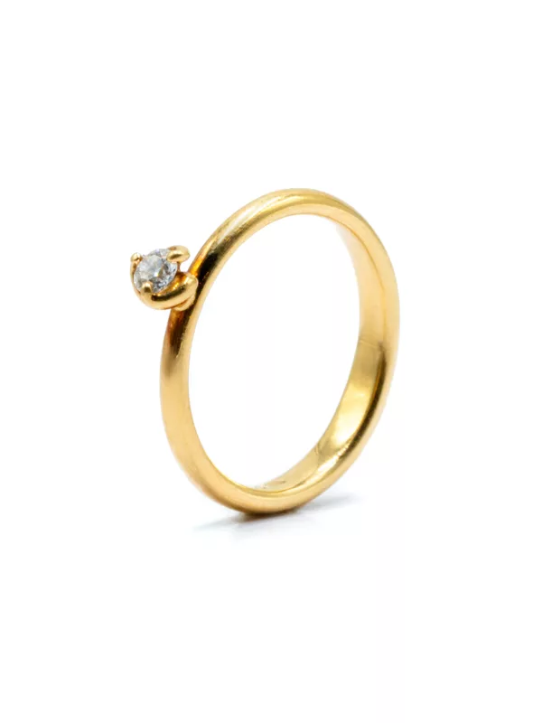 RING SOLITAIRE YELLOW GOLD DIAMOND