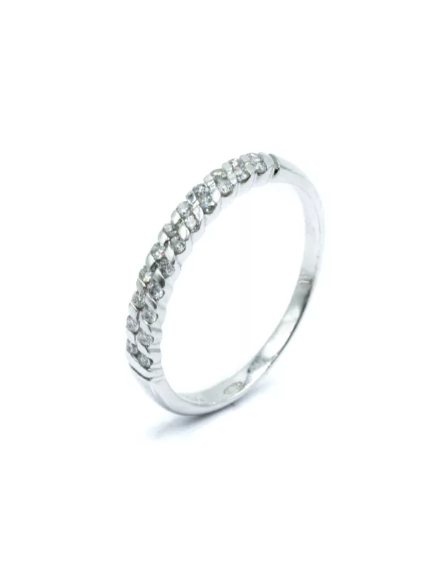 WHITE GOLD RING SEMI ETERNITY WITH DIAMOND