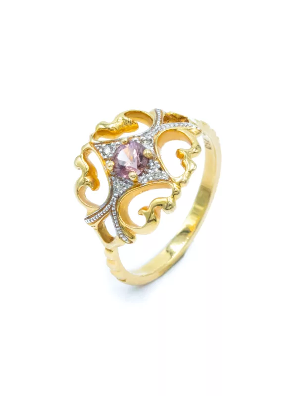 Ring Arboresans - Yellow Gold with Sapphire & Brown Diamond