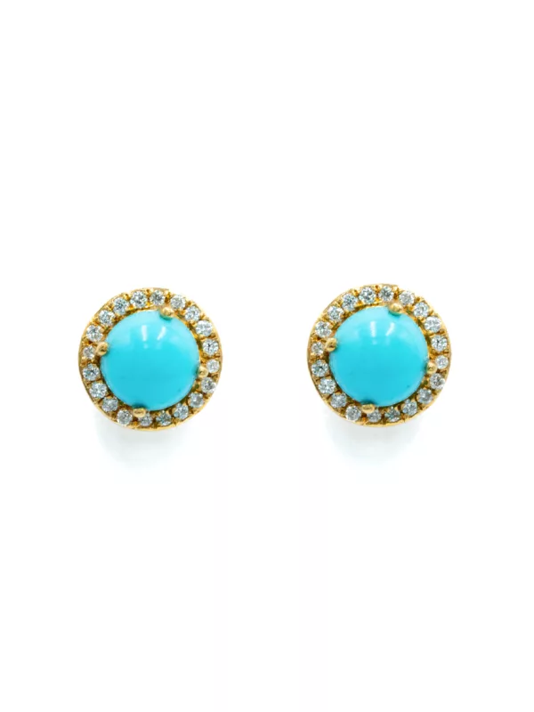 Earrings - White Gold - Turquoise