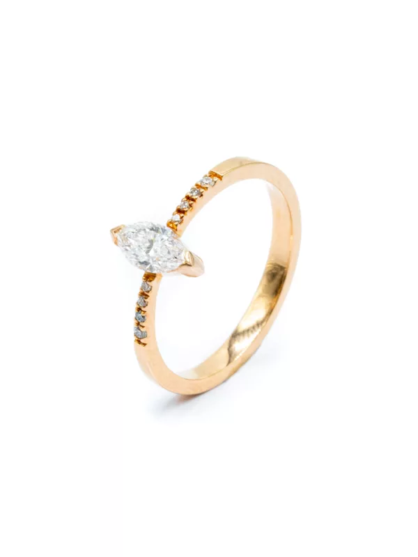 RING - Yellow with Diamonds Marquise