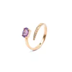 Opened Ring - Pink Gold with Purple Sapphire