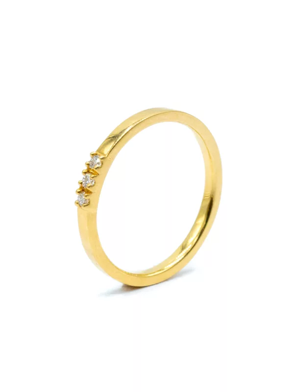 Ring - yellow gold with diamonds