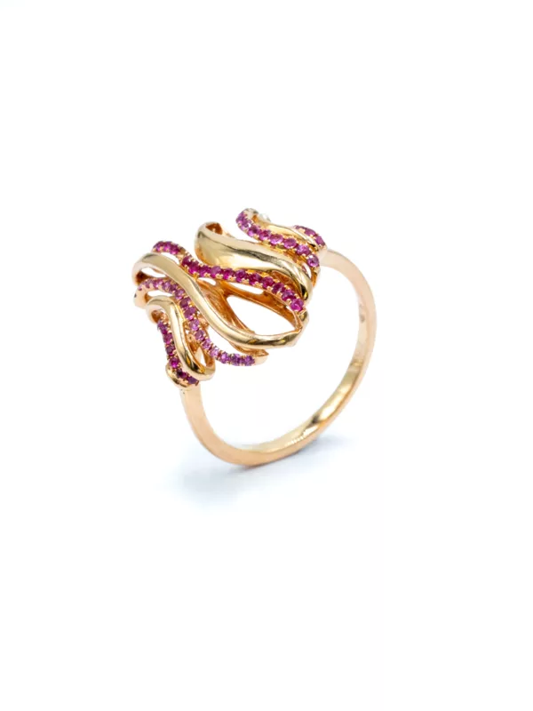 Ring - pink gold with pink sapphires