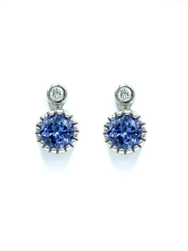 Earrings - Diamond and Tanzanite