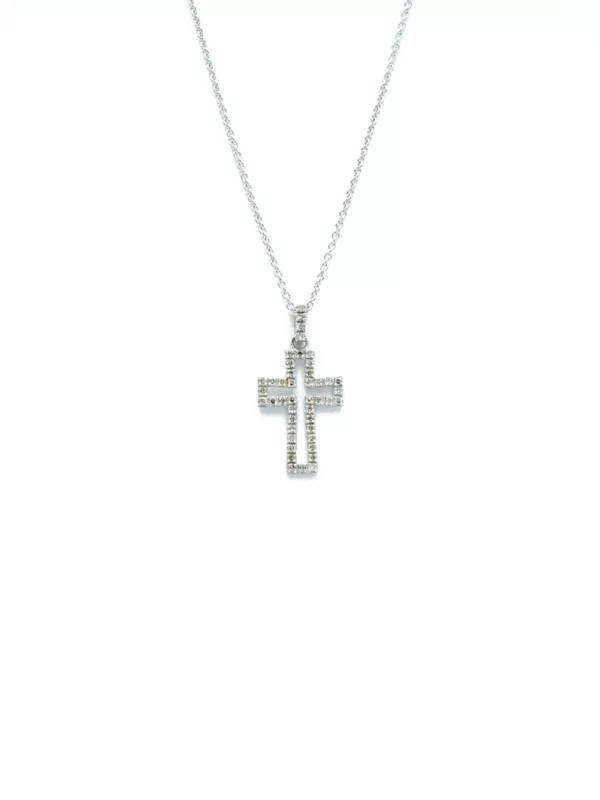 Pendant - Cross - White Gold