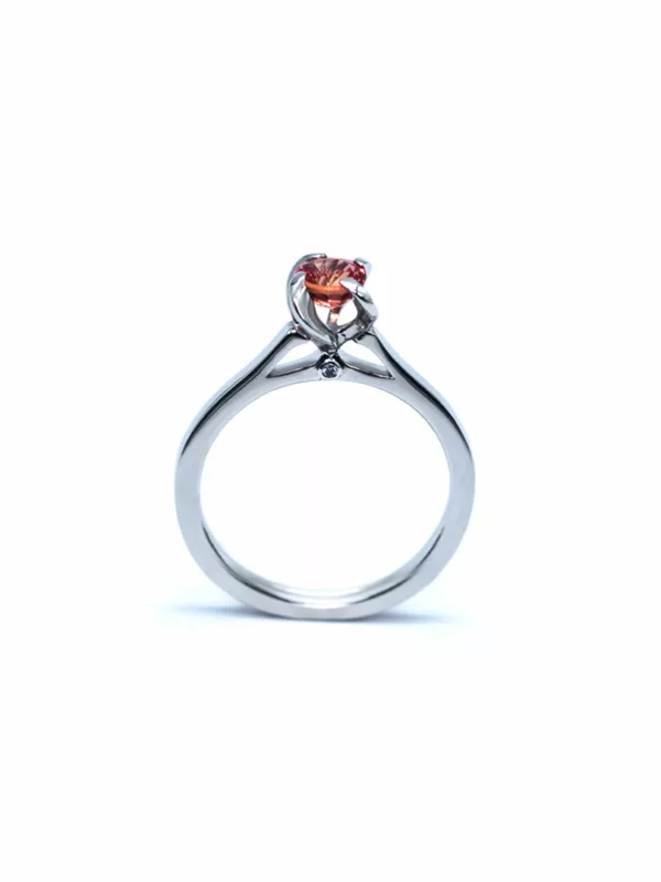 Diya - White Gold Ring - Orange Sapphire