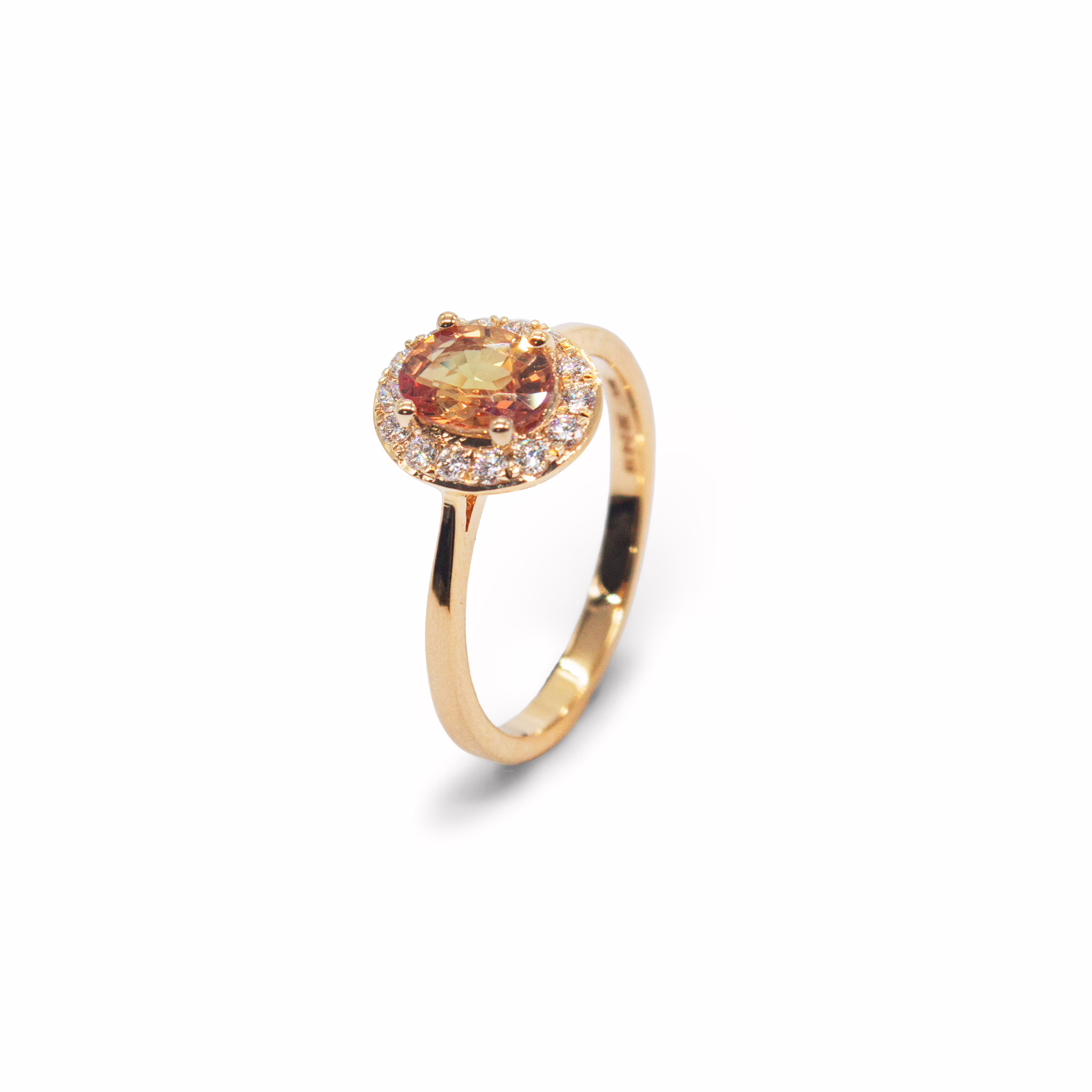 Ring-Sunfire Orange Sapphire in Yellow Gold