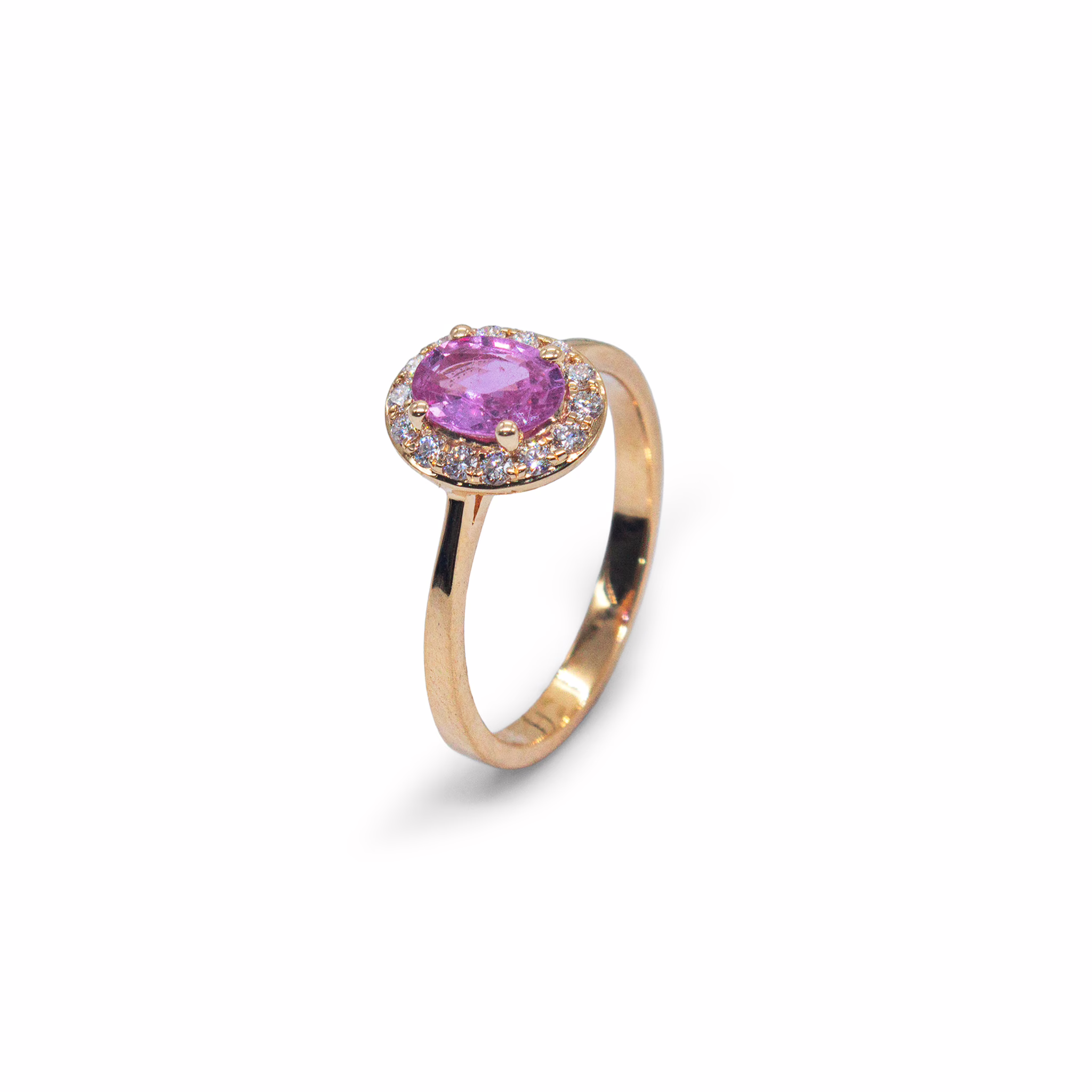 Ring-Bloom Pink Sapphire in Yellow Gold
