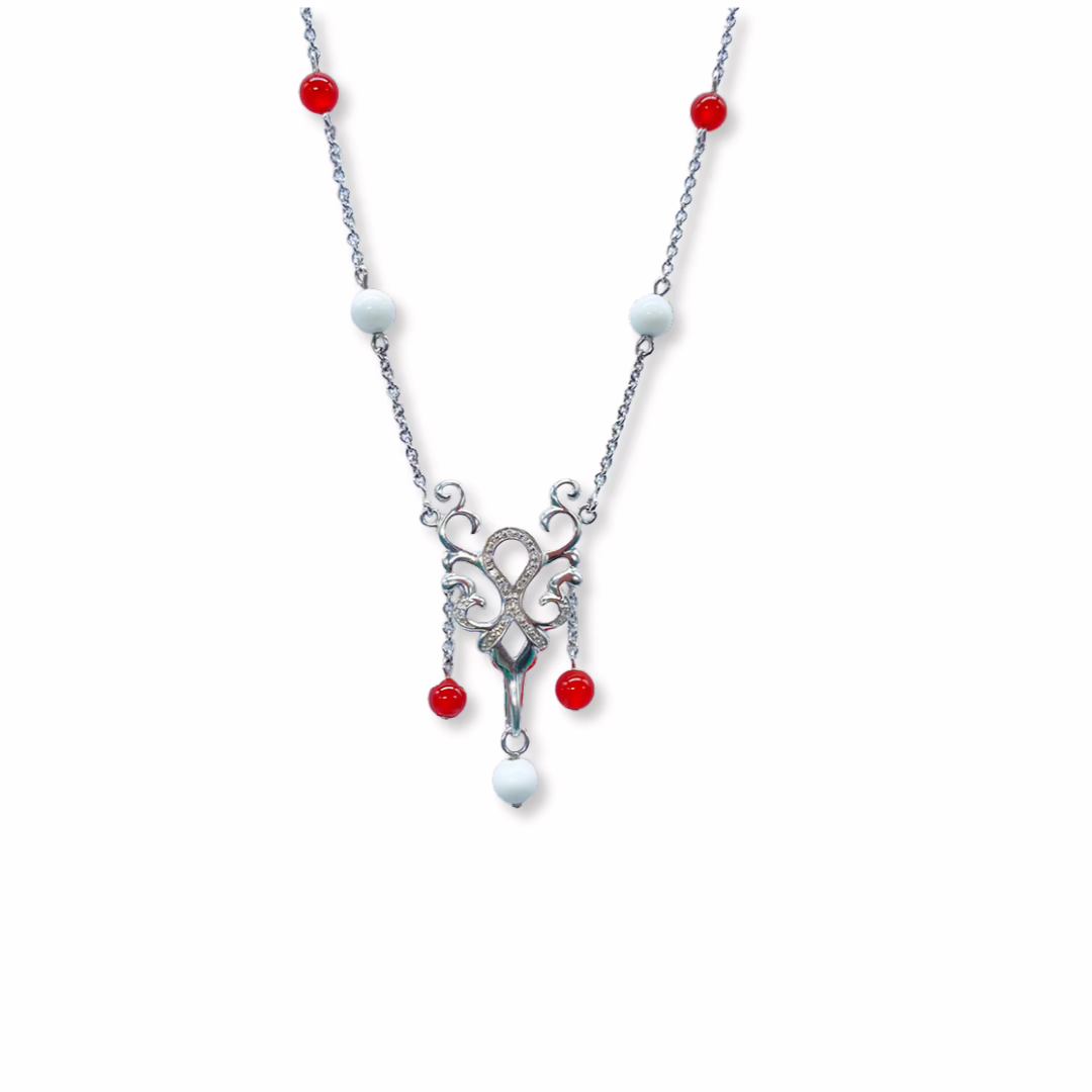Necklace - Arboresans - Diamond - Agate & Garnet