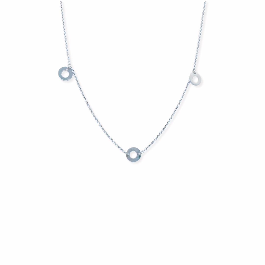 Necklace - White Gold Circles